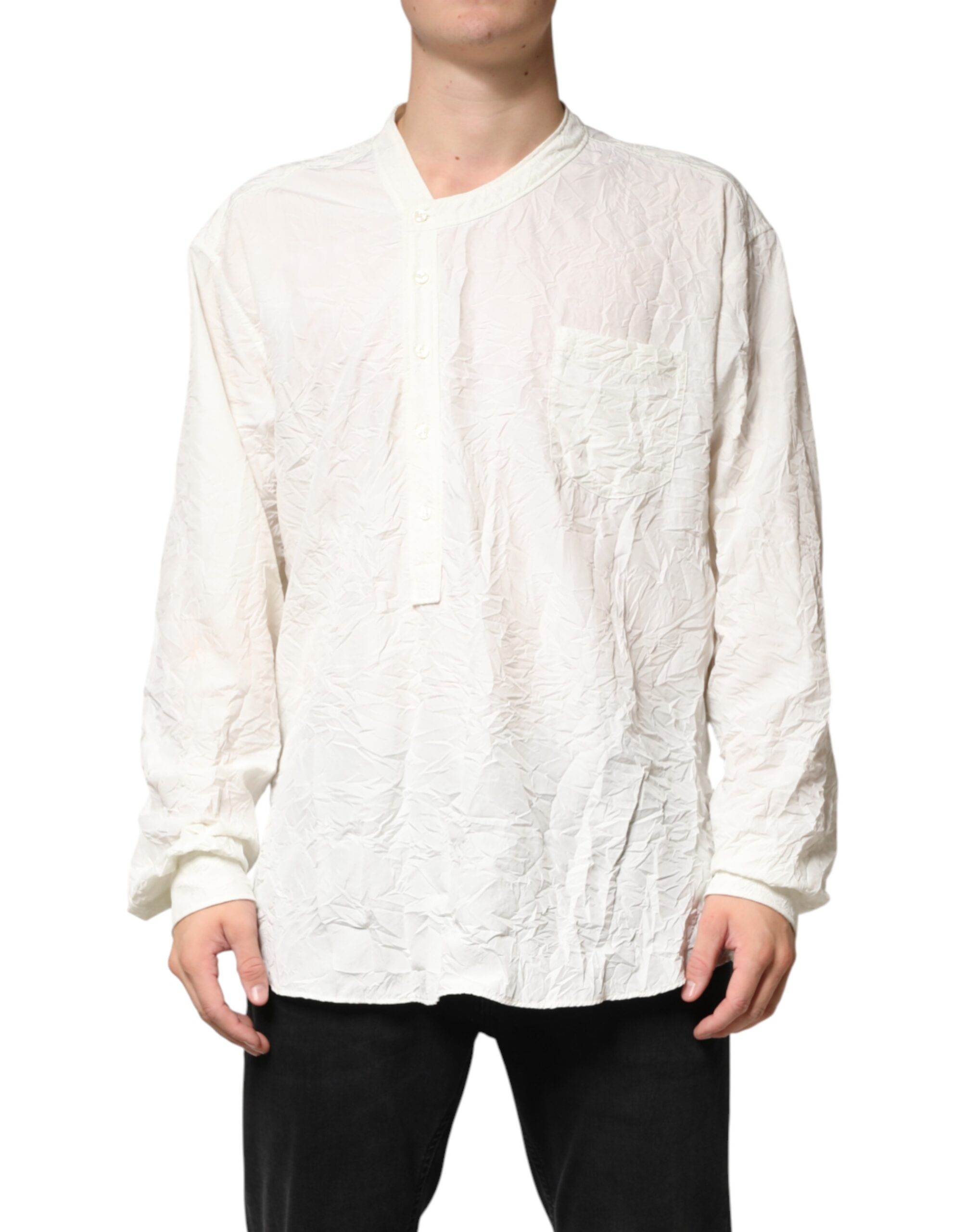 White Cotton Men Long Sleeves Men Shirt