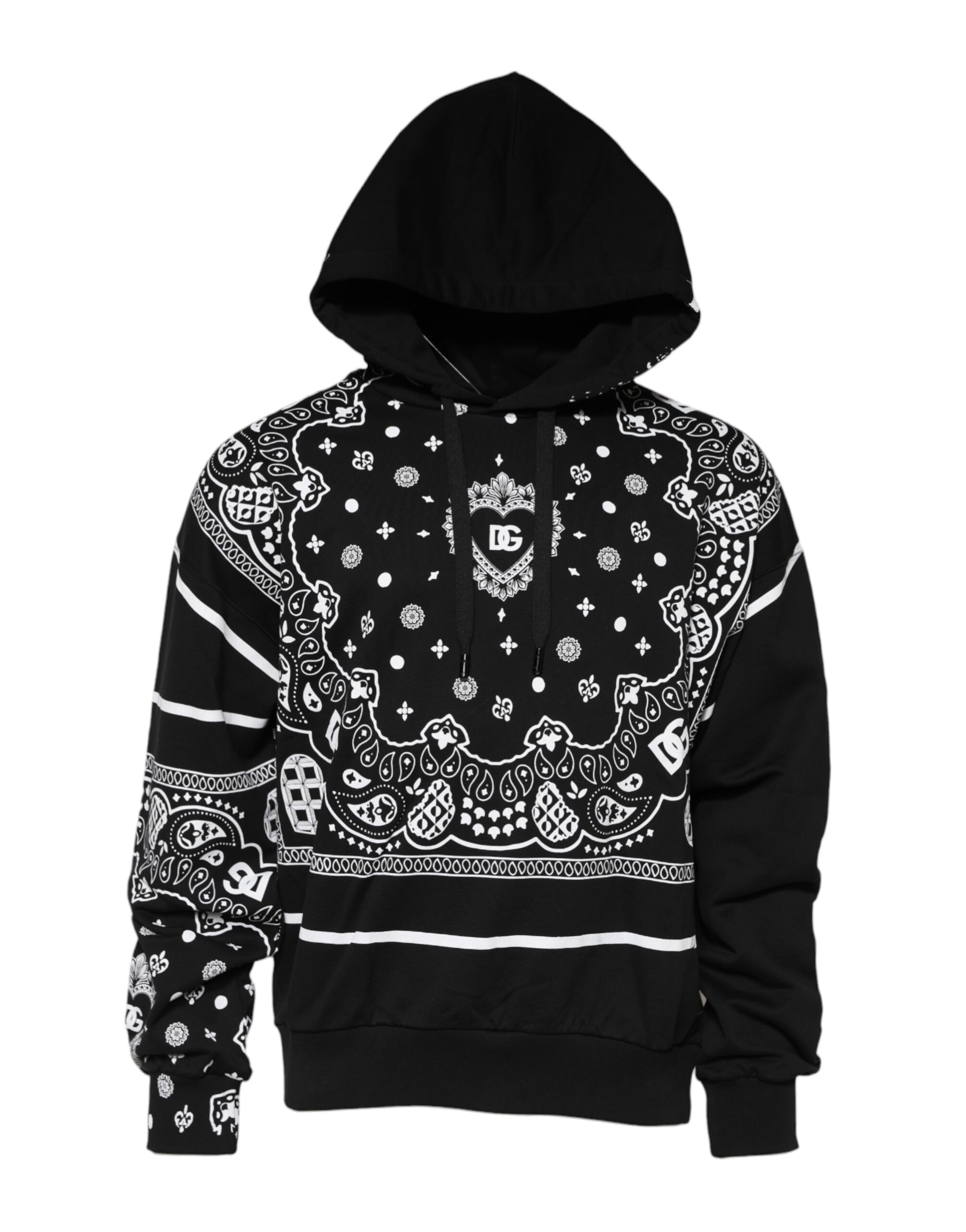 Black Bandana Hooded Men Sweatshirt Sweater