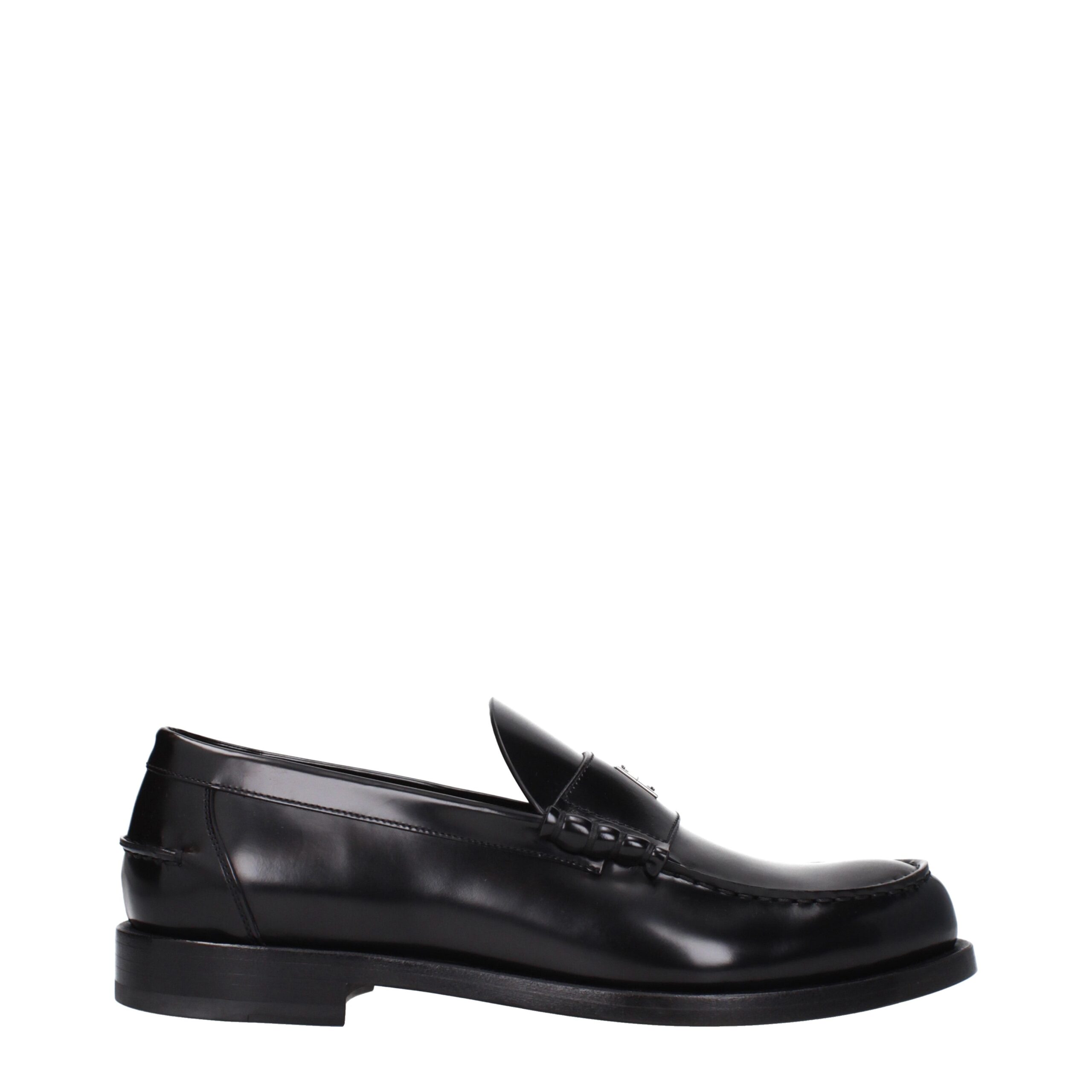 Black Leather Slip-On Loafers