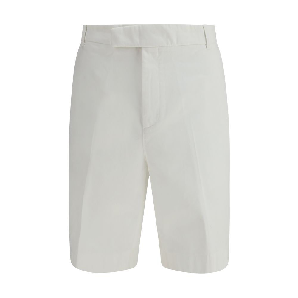 White Polyester Bermuda Shorts