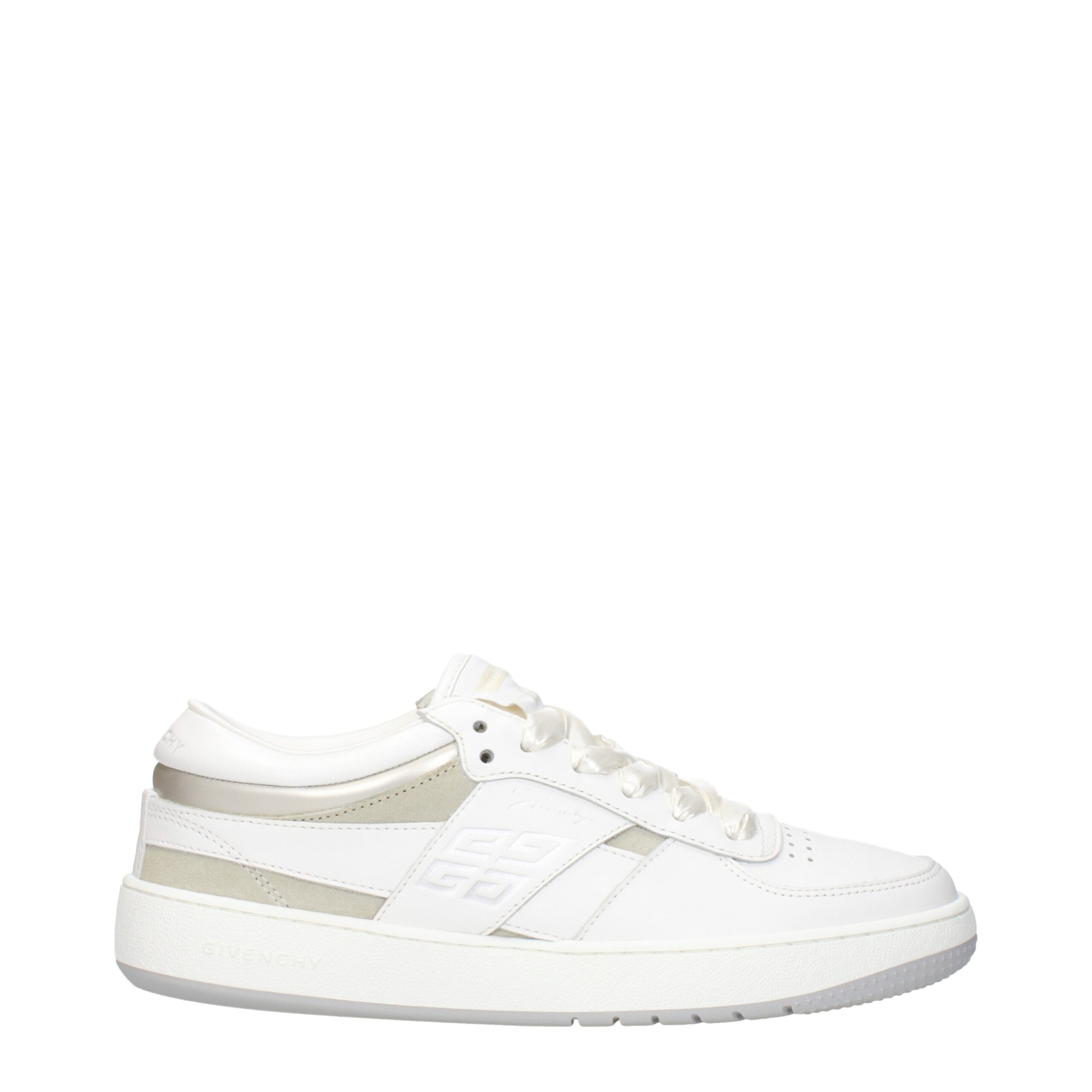 White Leather Low Top Sneakers
