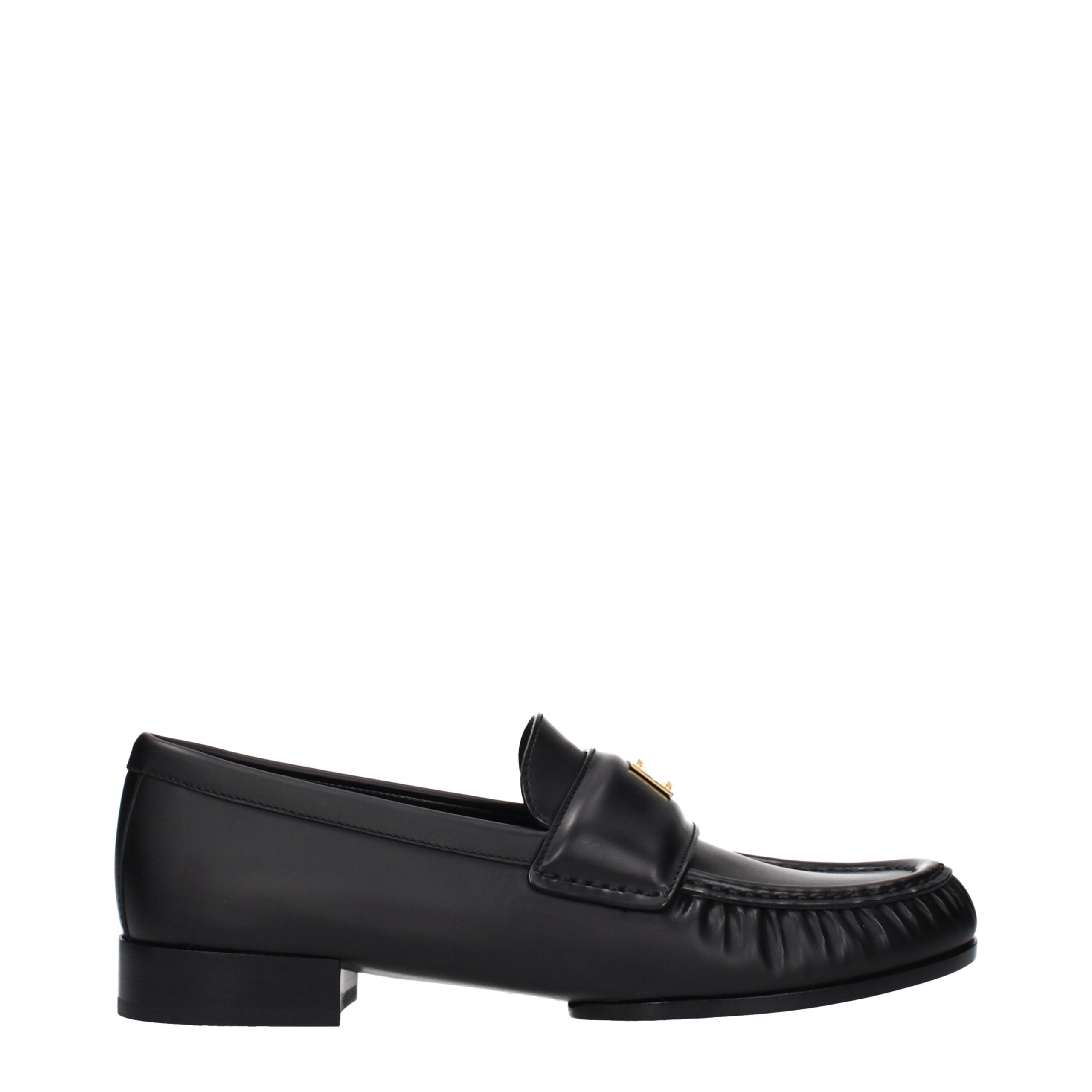 Black Leather Slip-On Loafers