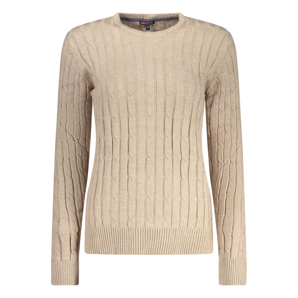 Beige Viscose Women Sweater