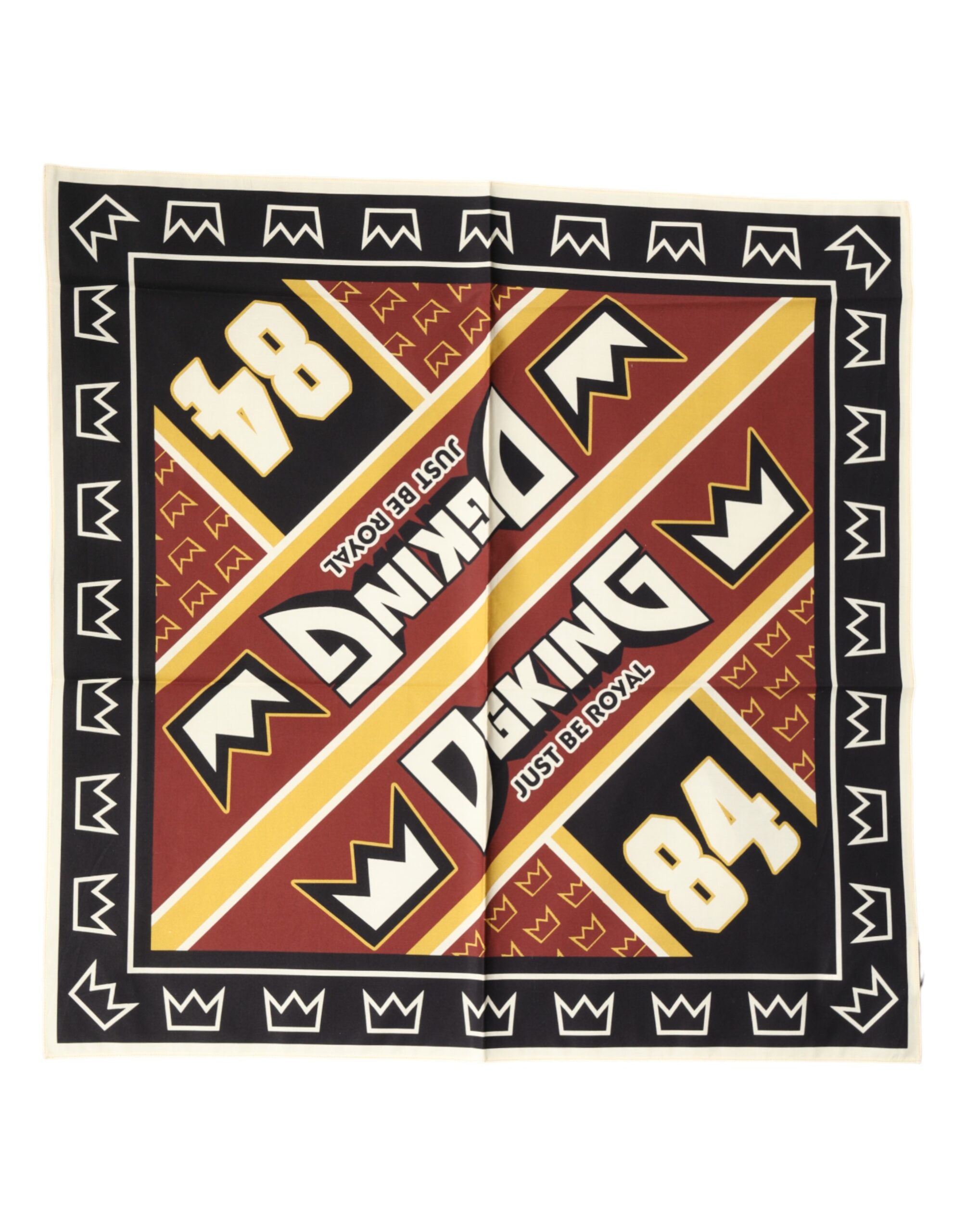 Multicolor DG King Square Foulard Men 50.5cm x 50cm Scarf