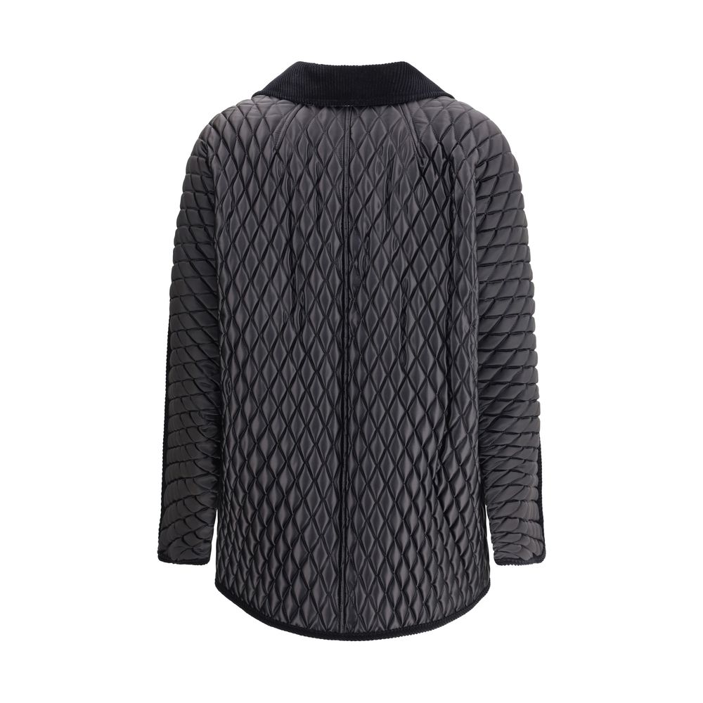 Black Polyamide Full-Length Jacket - Thumbnail 2