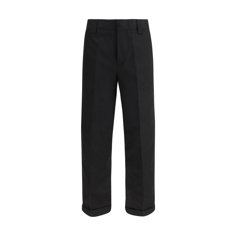 Black Cotton Chino Pants