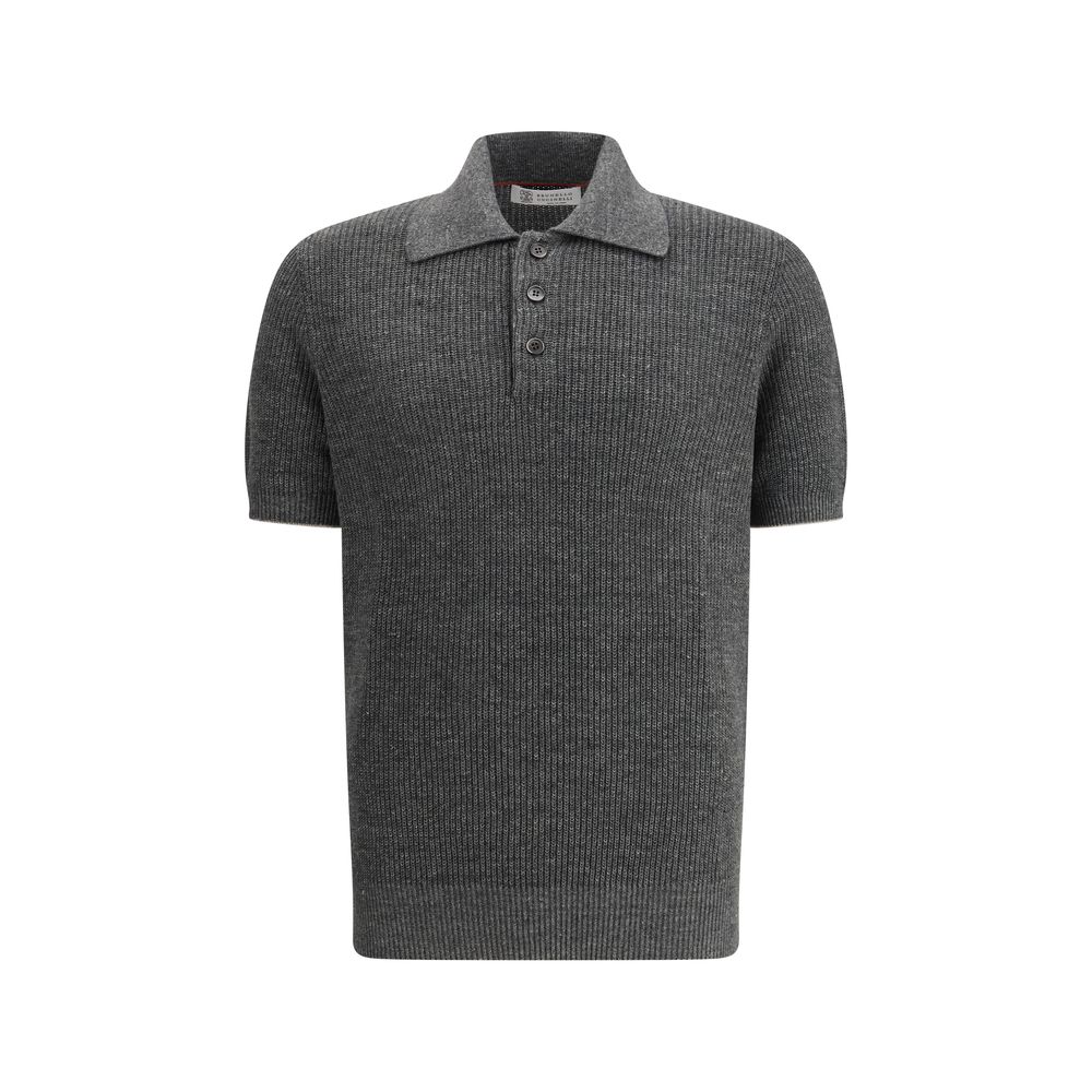 Gray Cotton Polo Shirt