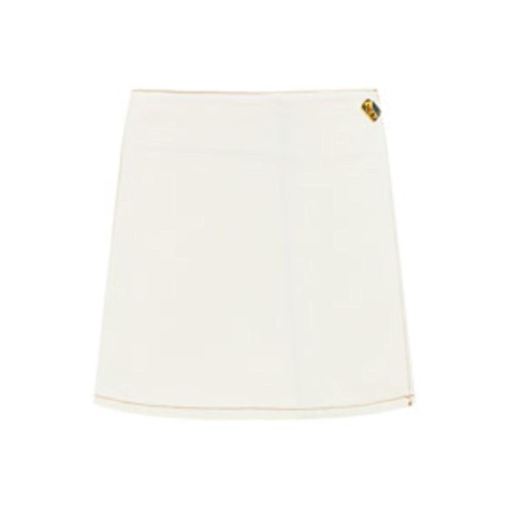 White Cotton Mini Skirt