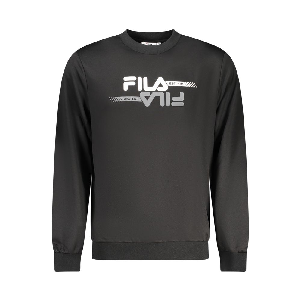 Black Polyester Men Sweatshirt