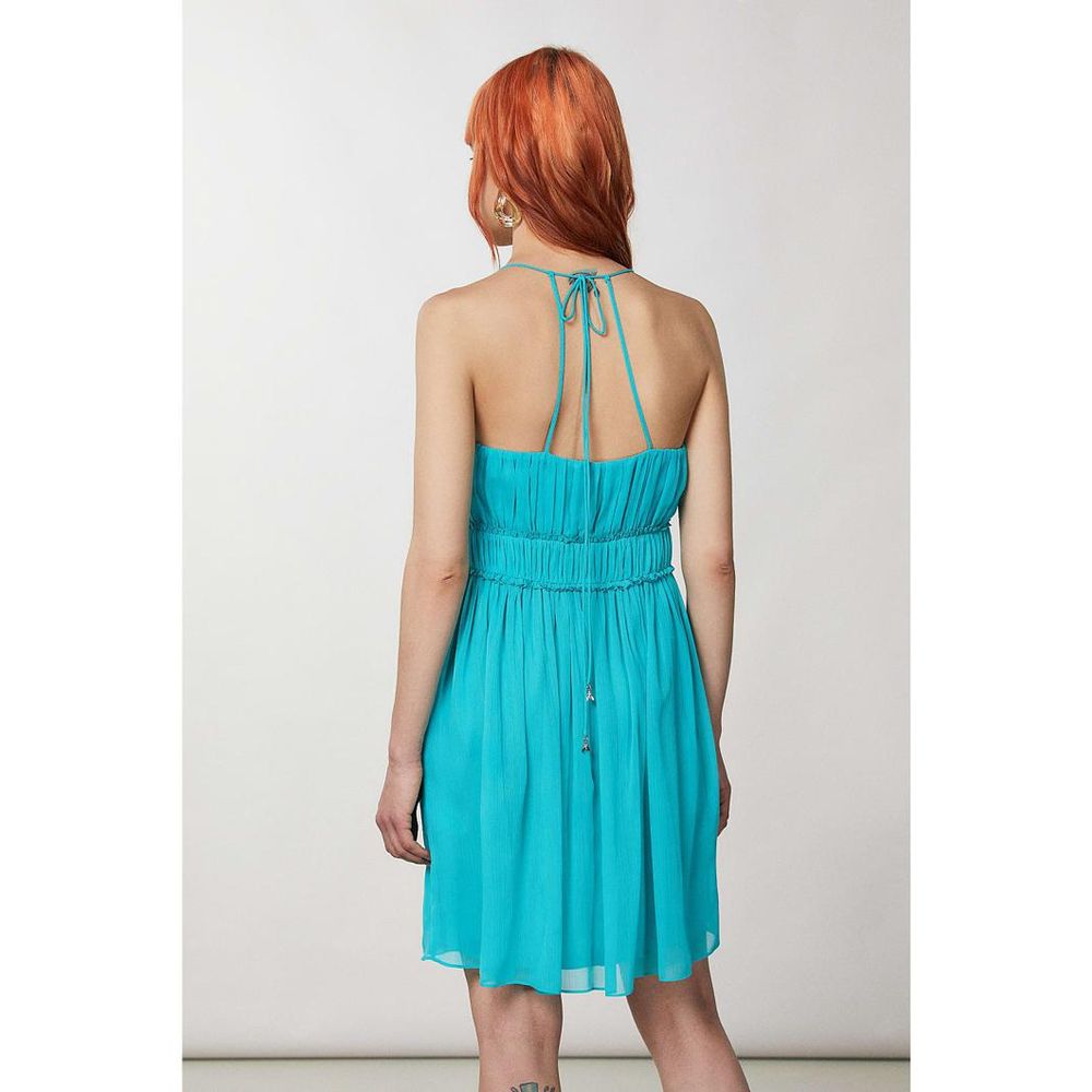 Turquoise Polyester Casual Dress - Thumbnail 3