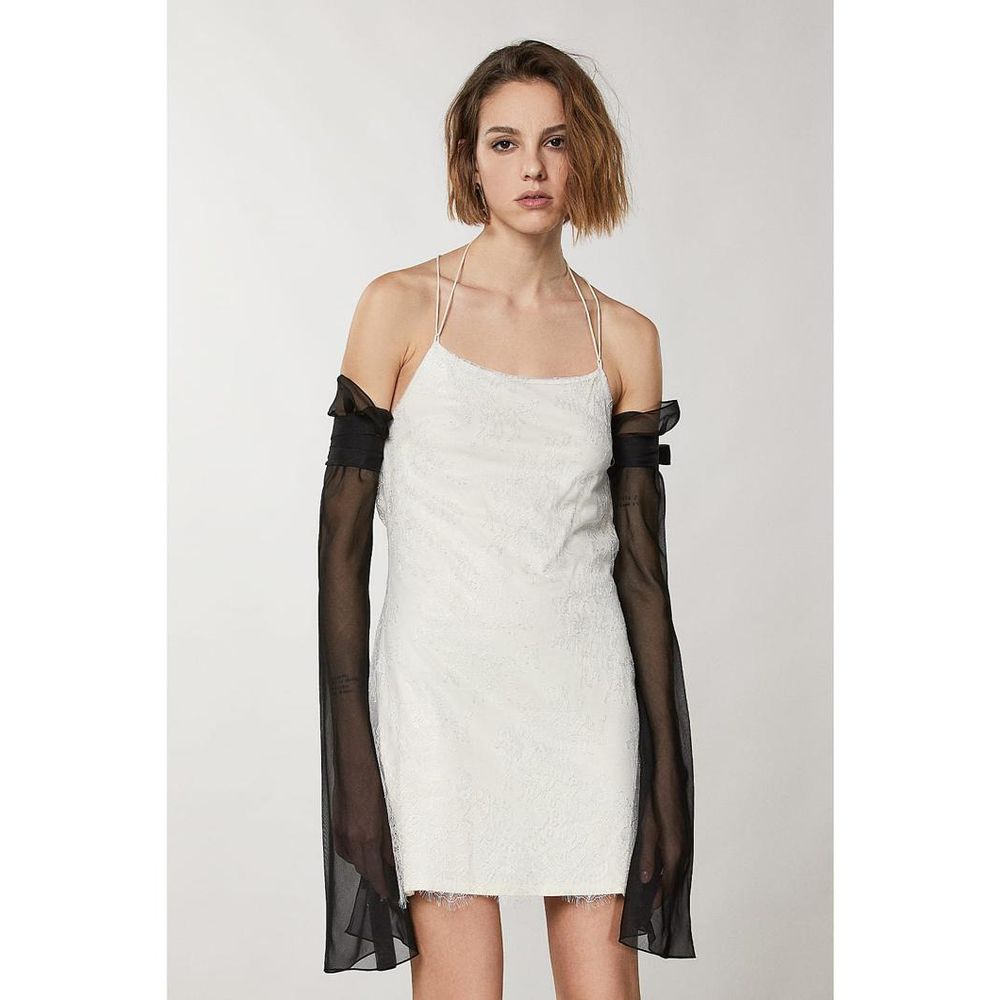 Silver Nylon Casual Dress - Thumbnail 2