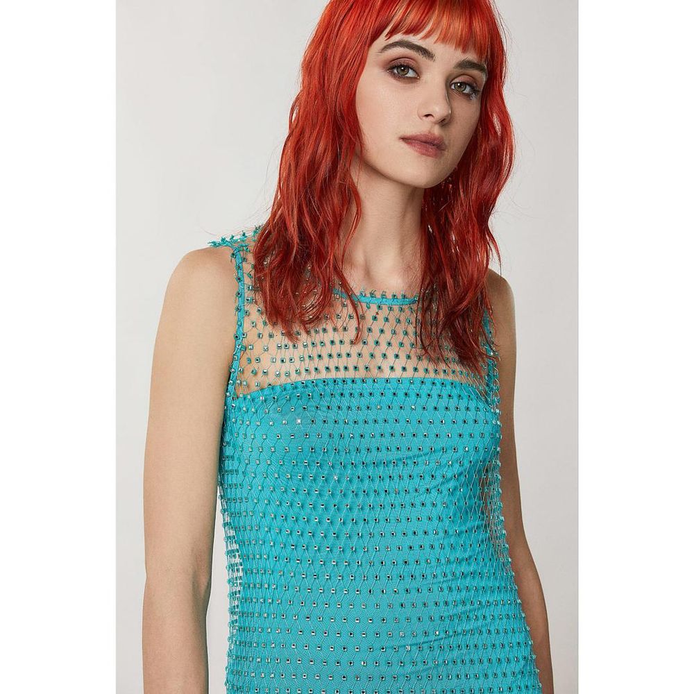 Multicolor Polyester Cocktail Dress - Thumbnail 2